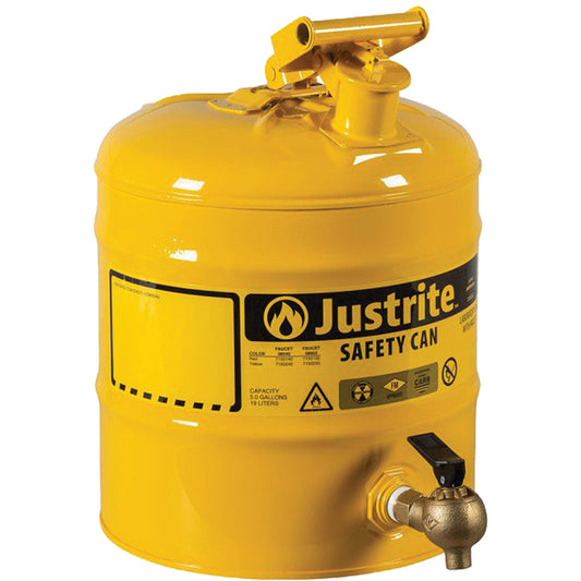 Safety Shelf Can, Type I, Steel, 5 US gal., Yellow, FM Approved