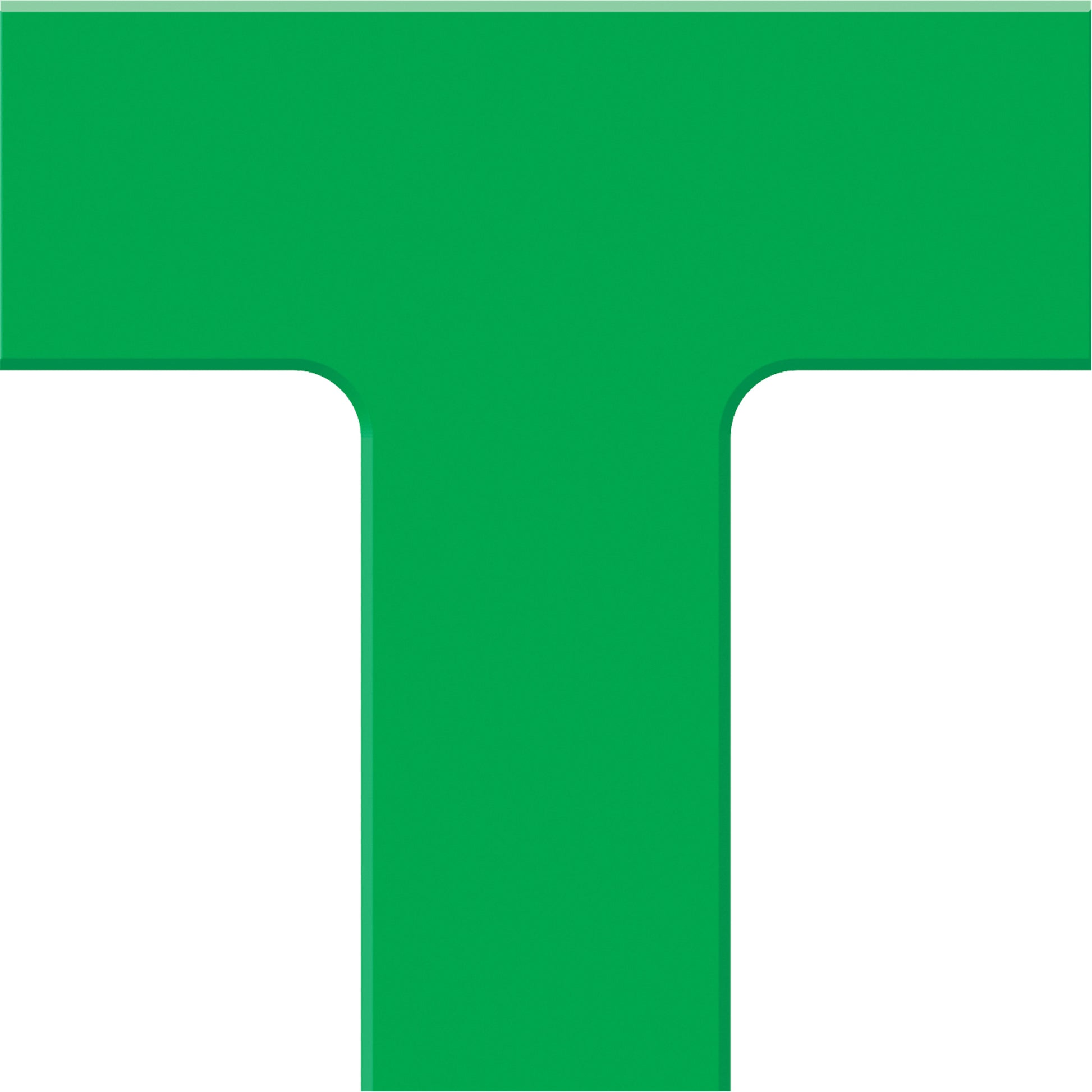 Accuform Signs Tough-Mark™ Heavy-Duty Floor Marking, T, 6" L x 6" W, Green, Polyethylene
