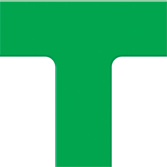 Accuform Signs Tough-Mark™ Heavy-Duty Floor Marking, T, 6" L x 6" W, Green, Polyethylene