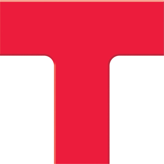 Accuform Signs Tough-Mark™ Heavy-Duty Floor Marking, T, 6" L x 6" W, Red, Polyethylene