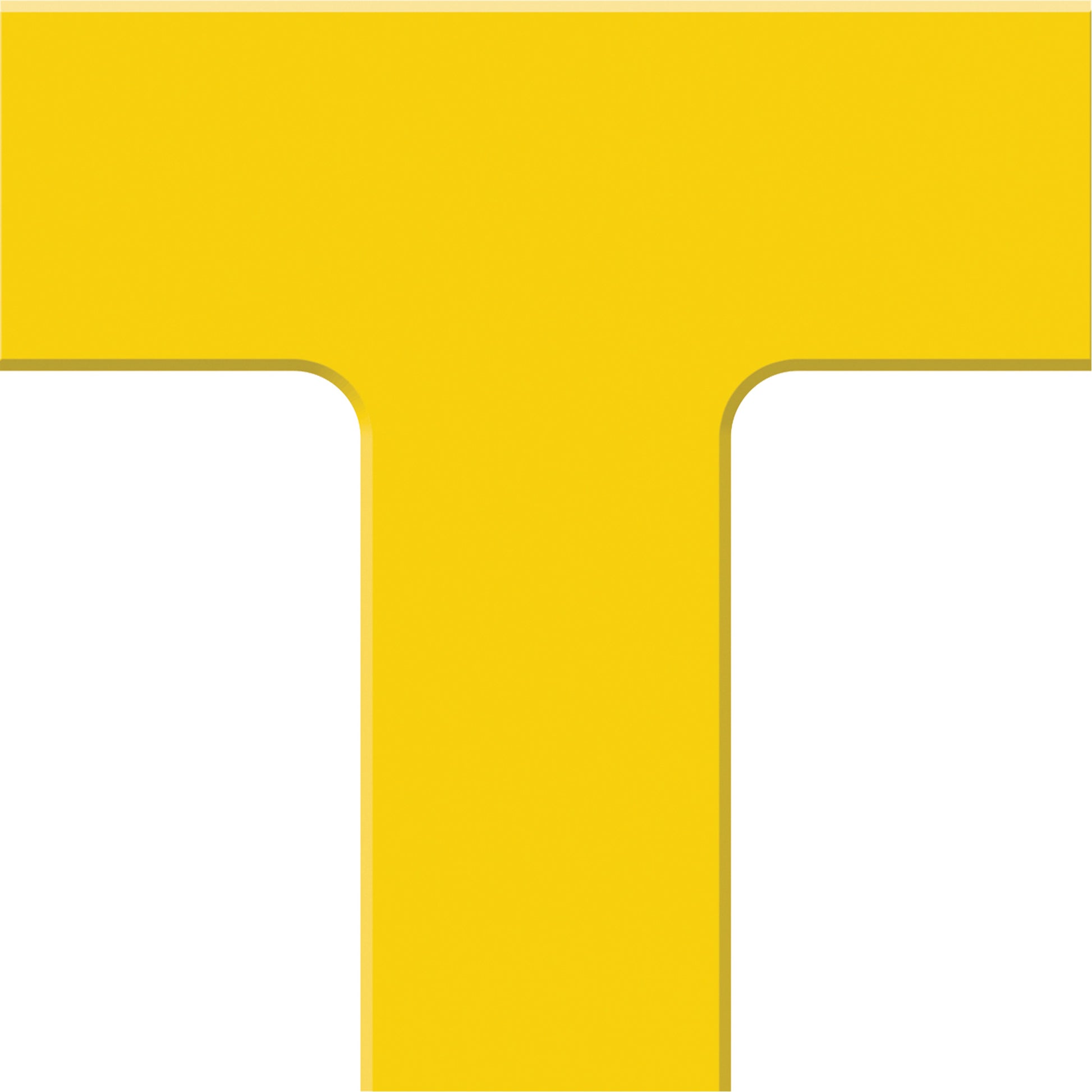 Accuform Signs Tough-Mark™ Heavy-Duty Floor Marking, T, 6" L x 6" W, Yellow, Polyethylene