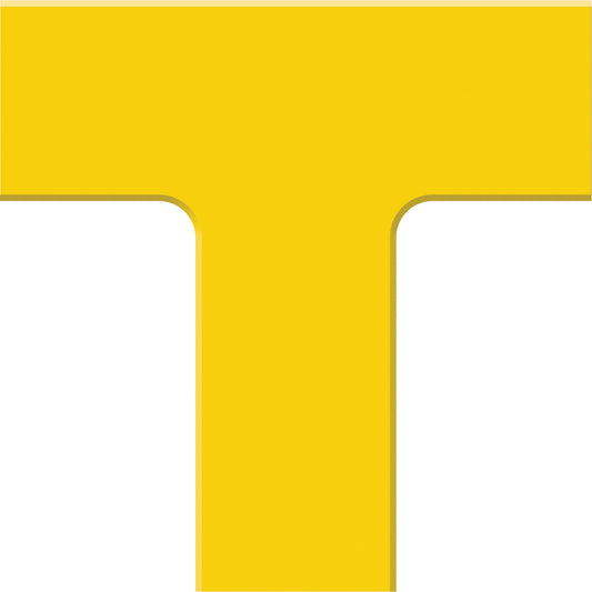 Accuform Signs Tough-Mark™ Heavy-Duty Floor Marking, T, 6" L x 6" W, Yellow, Polyethylene