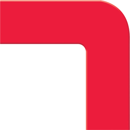 Accuform Signs Tough-Mark™ Heavy-Duty Floor Marking, L, 6" L x 6" W, Red, Polyethylene