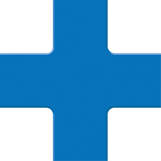 Accuform Signs Tough-Mark™ Heavy-Duty Floor Marking, Cross, 6" L x 6" W, Blue, Polyethylene