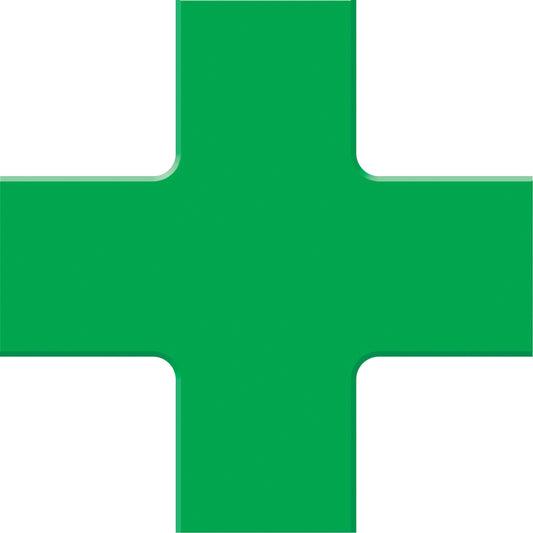 Accuform Signs Tough-Mark™ Heavy-Duty Floor Marking, Cross, 6" L x 6" W, Green, Polyethylene