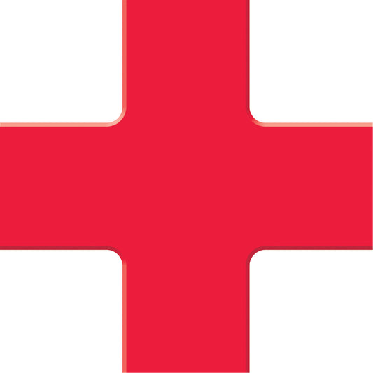 Accuform Signs Tough-Mark™ Heavy-Duty Floor Marking, Cross, 6" L x 6" W, Red, Polyethylene