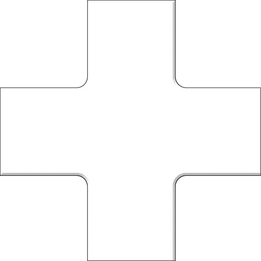 Accuform Signs Tough-Mark™ Heavy-Duty Floor Marking, Cross, 6" L x 6" W, White, Polyethylene