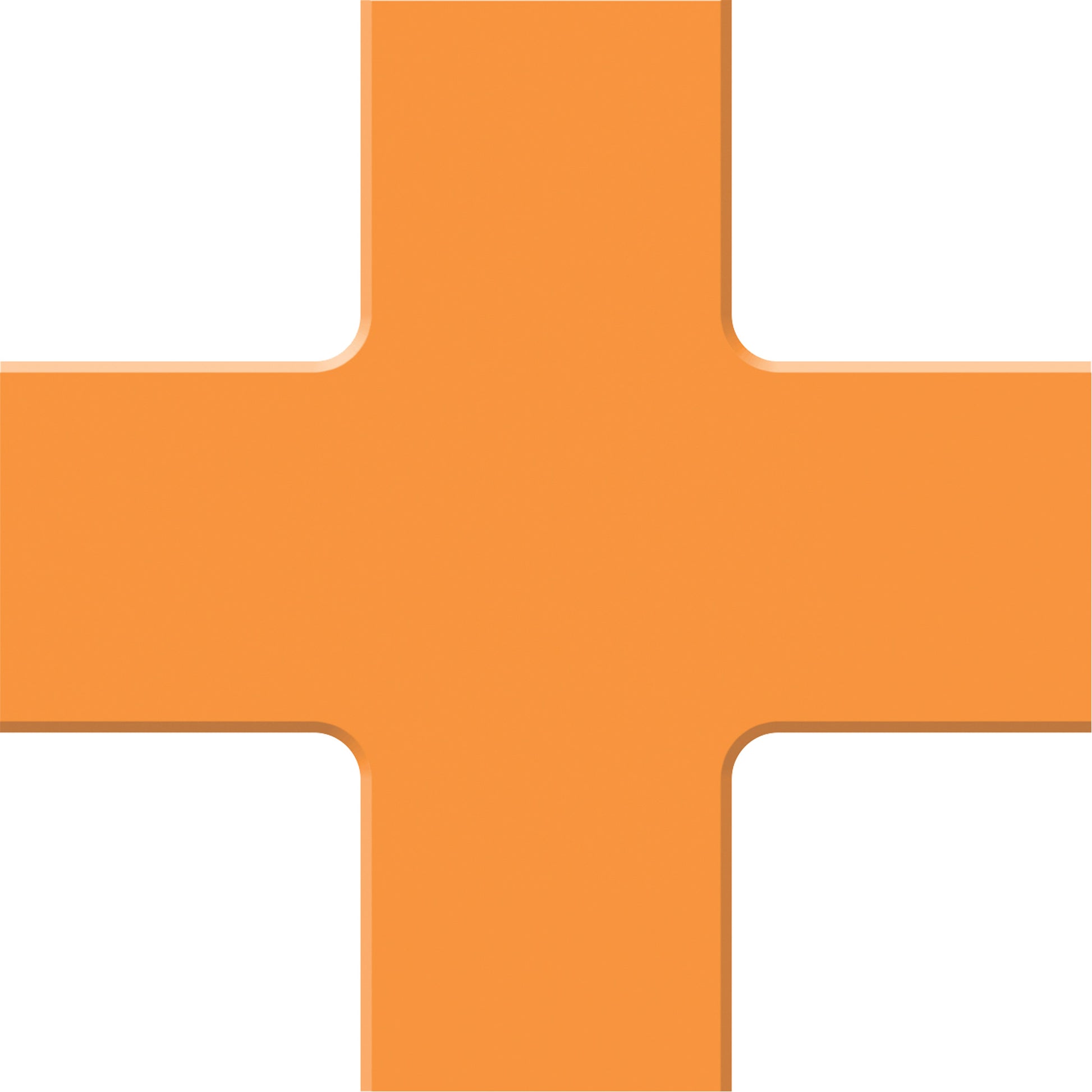 Accuform Signs Tough-Mark™ Heavy-Duty Floor Marking, Cross, 6" L x 6" W, Orange, Polyethylene