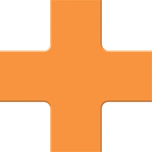 Accuform Signs Tough-Mark™ Heavy-Duty Floor Marking, Cross, 6" L x 6" W, Orange, Polyethylene
