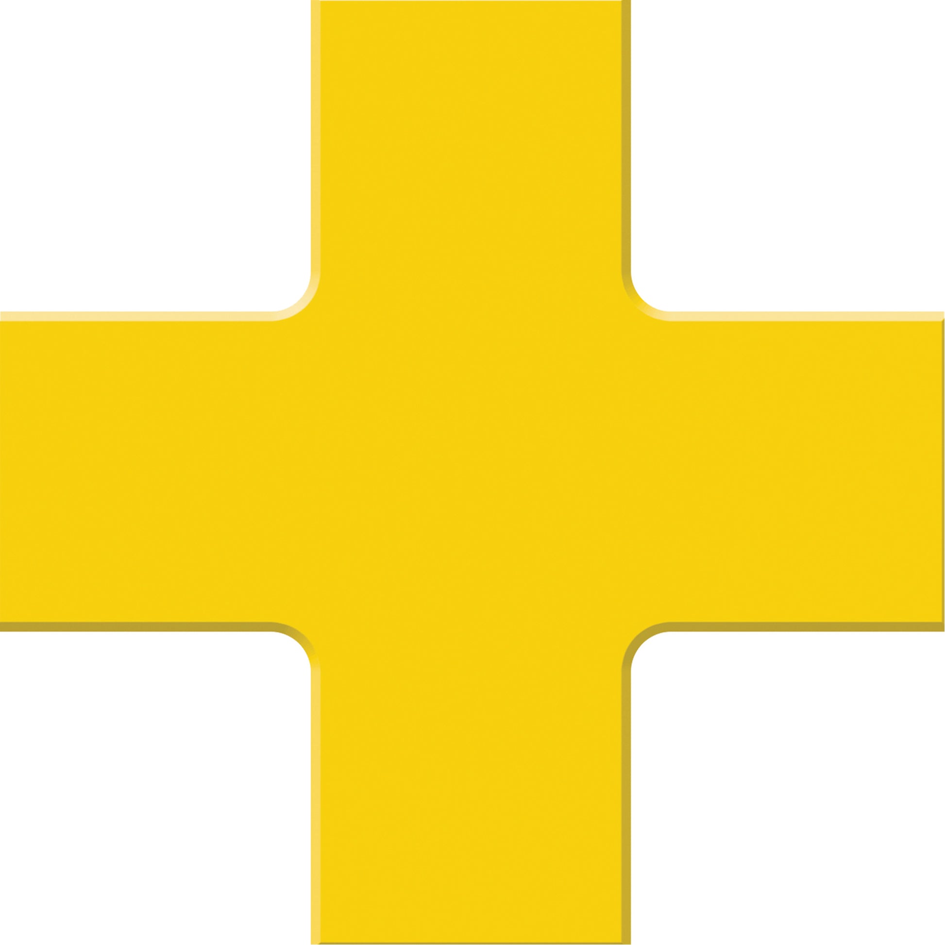 Accuform Signs Tough-Mark™ Heavy-Duty Floor Marking, Cross, 6" L x 6" W, Yellow, Polyethylene
