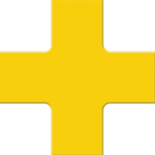 Accuform Signs Tough-Mark™ Heavy-Duty Floor Marking, Cross, 6" L x 6" W, Yellow, Polyethylene