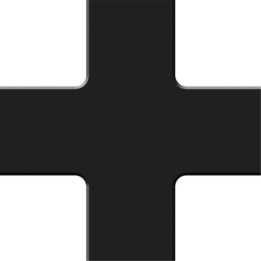 Accuform Signs Tough-Mark™ Heavy-Duty Floor Marking, Cross, 6" L x 6" W, Black, Polyethylene