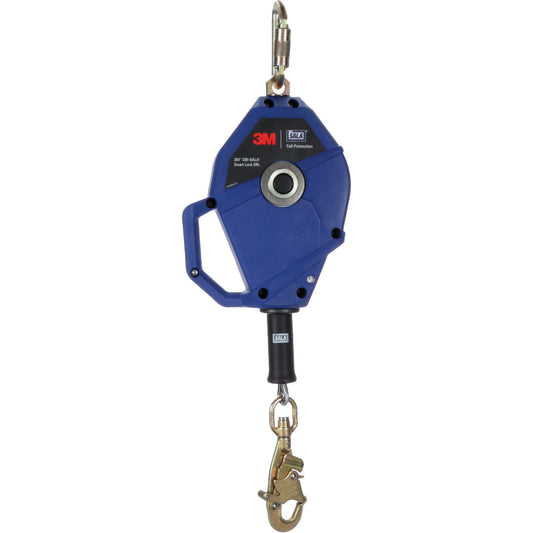 3M DBI Sala Fall Protection Smart Lock Self-Retracting Lifeline, 30', Galvanized Steel, Swivel