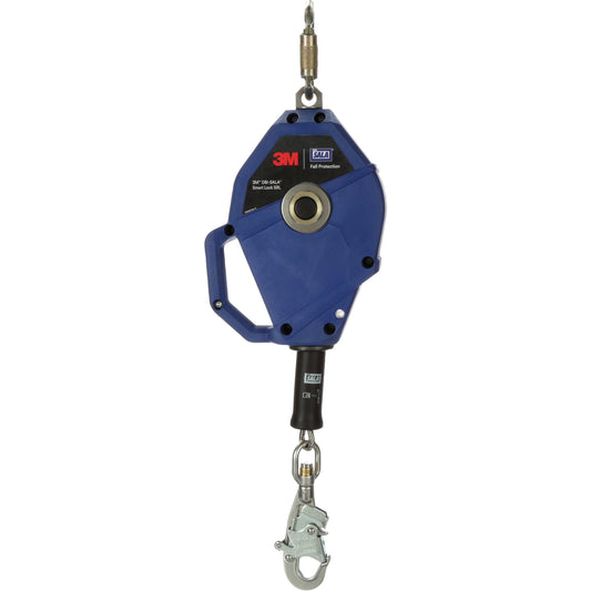 3M DBI Sala Fall Protection Smart Lock Self-Retracting Lifeline, 30', Stainless Steel, Swivel
