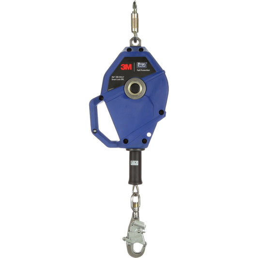 3M DBI Sala Fall Protection Smart Lock Self-Retracting Lifeline, 20', Stainless Steel, Swivel