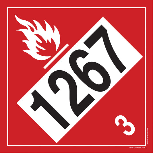 Accuform Signs 1267 Petroleum Crude Oil Flammable Liquid TDG Placard, Adhesive Vinyl