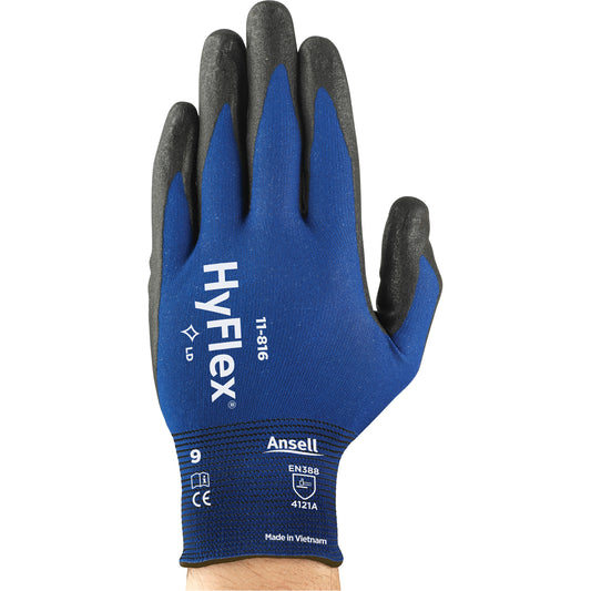 Ansell Hyflex® 11-816 Glove, 9, Foam Nitrile Coating, 18 Gauge, Nylon/Spandex Shell