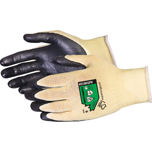 Superior Glove Works Ltd. Dexterity® Cut-Resistant Gloves, Size 9, 18 Gauge, Foam Nitrile Coated, Kevlar® Shell, ASTM ANSI Level A3