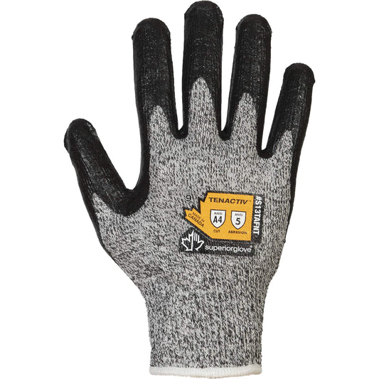 Superior Glove Works Ltd. Cut-Resistant Gloves, Size 8, 13 Gauge, Foam Nitrile Coated, TenActiv™ Shell, ASTM ANSI Level A4
