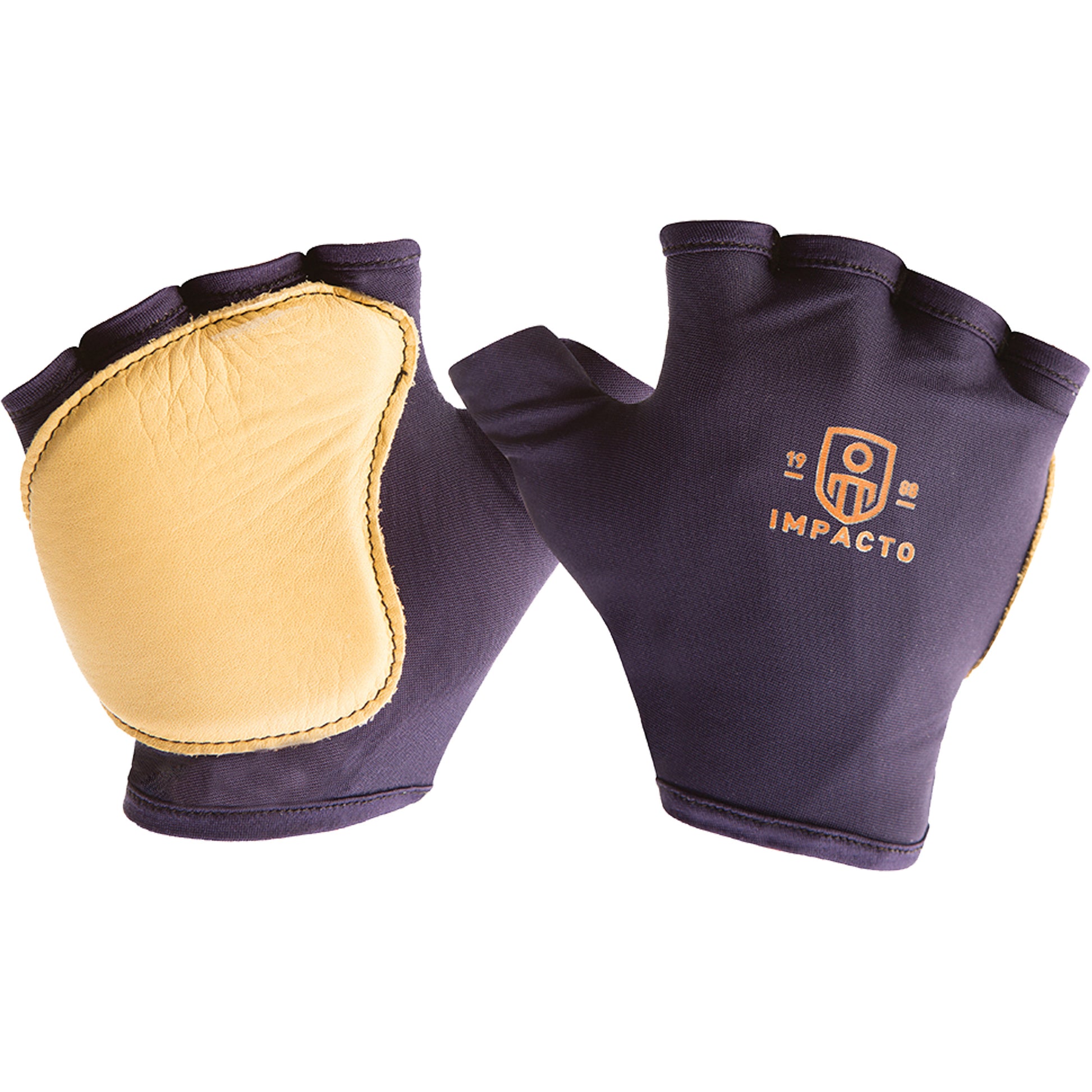 Impacto Anti-Impact Glove, Large, Grain Leather Palm, Elastic Cuff