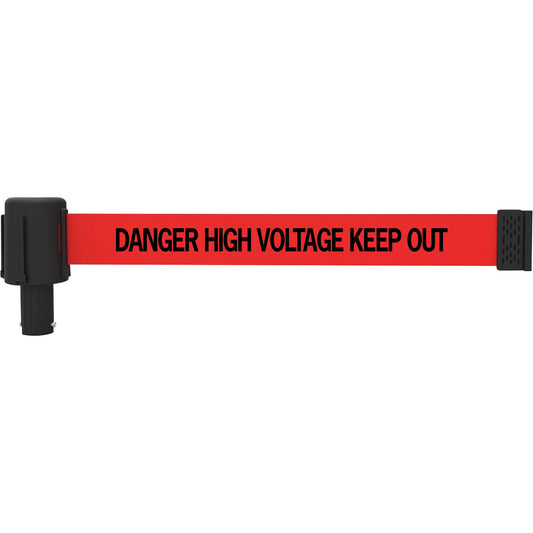 Banner Stakes PLUS Banner Cassettes, Danger High Voltage Keep Out, 15', Red Tape