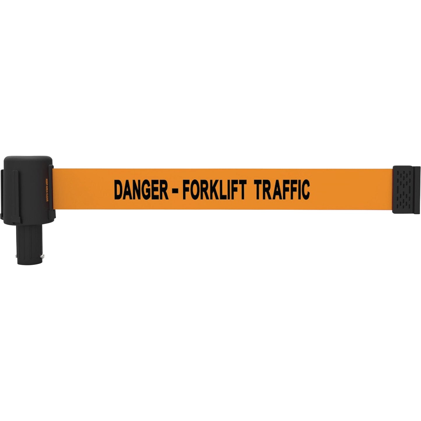 Banner Stakes PLUS Banner Cassettes, Danger - Forklift Traffic, 15', Orange Tape