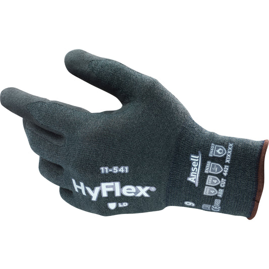 Ansell HyFlex® 11-541 Cut-Resistant Gloves, Size 9, 18 Gauge, Nitrile Coated, Nylon/Kevlar®/Spandex Shell, ASTM ANSI Level A4/EN 388 Level D