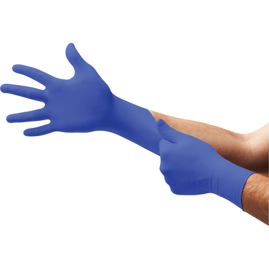 Microflex UltraForm® UF-524 Examination Gloves, Large, Nitrile, 2.4-mil, Powder-Free, Blue, Class 2