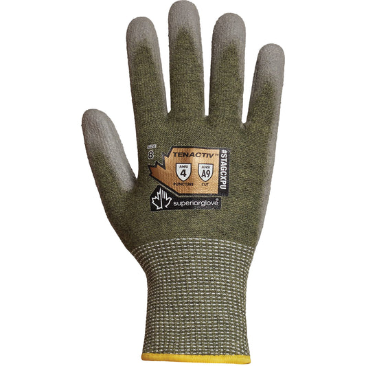 Superior Glove Works Ltd. Extreme-Cut Gloves, Size 11, 13 Gauge, Polyurethane Coated, TenActiv™ Shell, ASTM ANSI Level A9