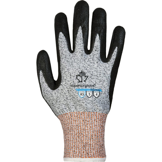 Superior Glove Works Ltd. Cut-Resistant Anti-Vibration Gloves, Size 10, 13 Gauge, Nitrile Coated, TenActiv™ Shell, ASTM ANSI Level A4