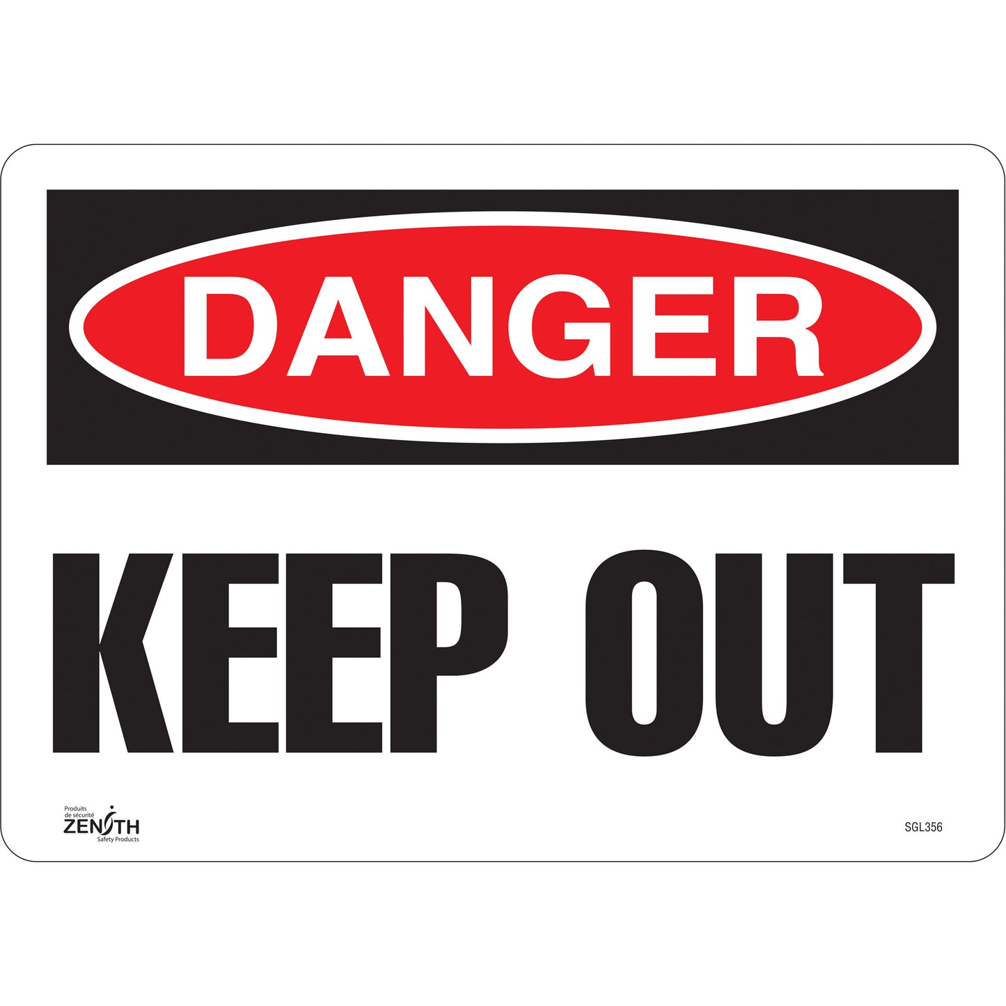 Zenith Safety Products "Keep Out" Sign, 10" x 14", Vinyl, English