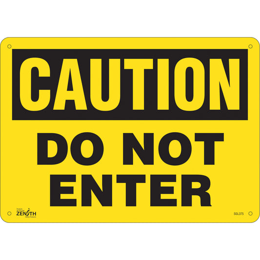 Zenith Safety Products "Do Not Enter" Sign, 10" x 14", Plastic, English
