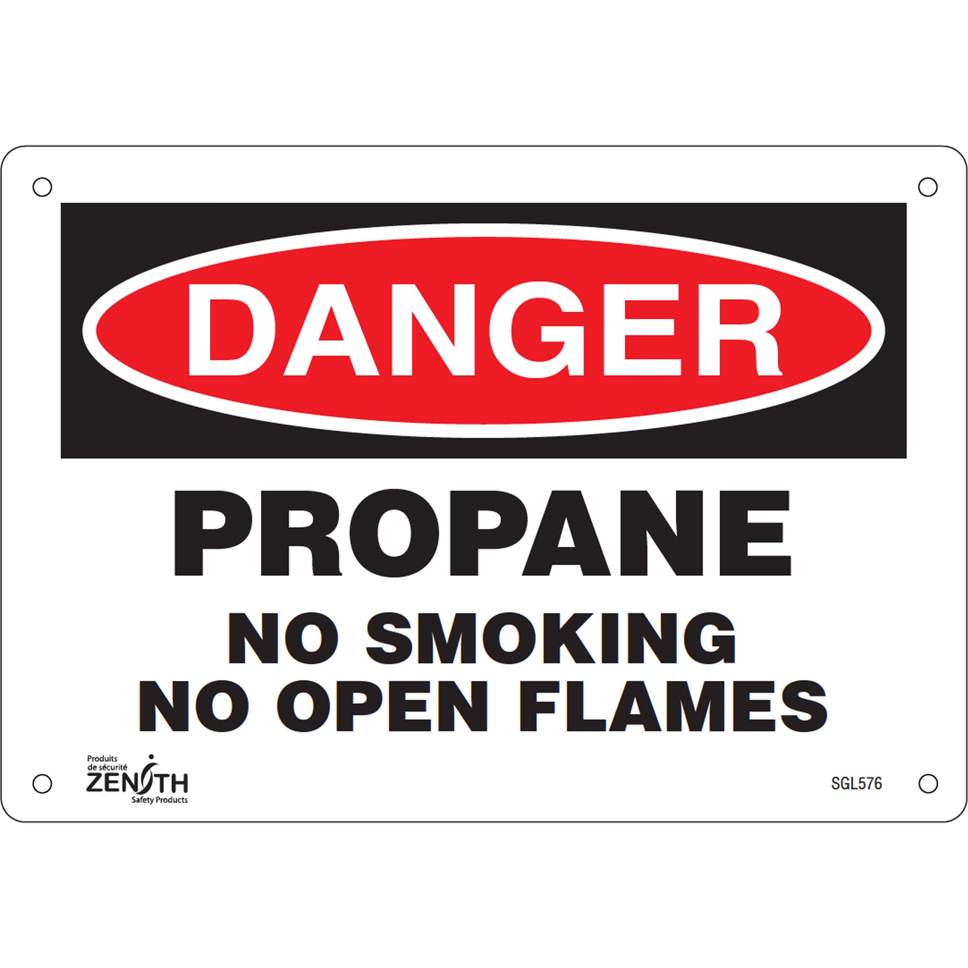Zenith Safety Products "No Smoking" Sign, 7" x 10", Plastic, English