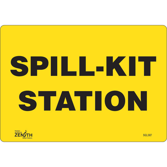 Zenith Safety Products "Spill Kit Station" Sign, 7" x 10", Vinyl, English