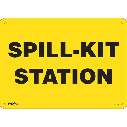 Zenith Safety Products "Spill Kit Station" Sign, 10" x 14", Plastic, English