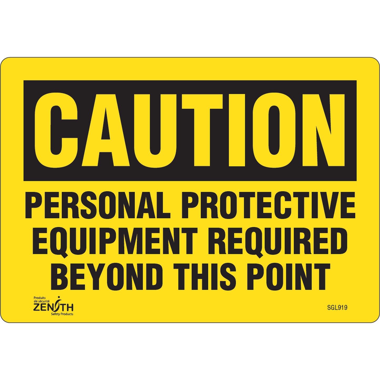 Zenith Safety Products "Personal Protective Equipment Required" Sign, 7" x 10", Vinyl, English