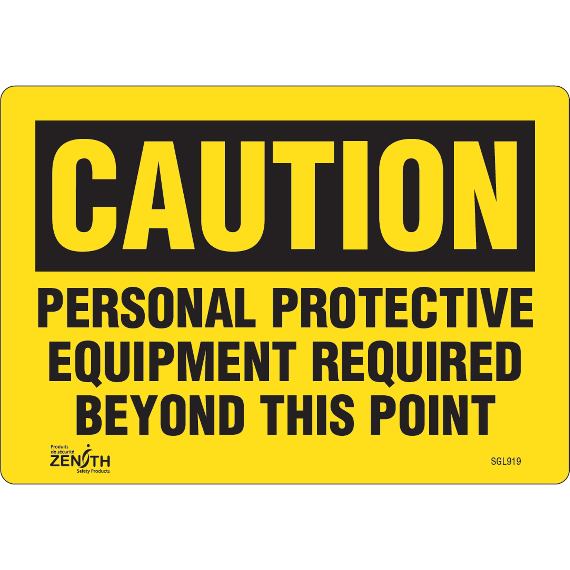 Zenith Safety Products "Personal Protective Equipment Required" Sign, 7" x 10", Vinyl, English