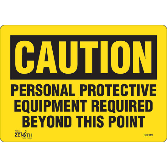Zenith Safety Products "Personal Protective Equipment Required" Sign, 7" x 10", Vinyl, English