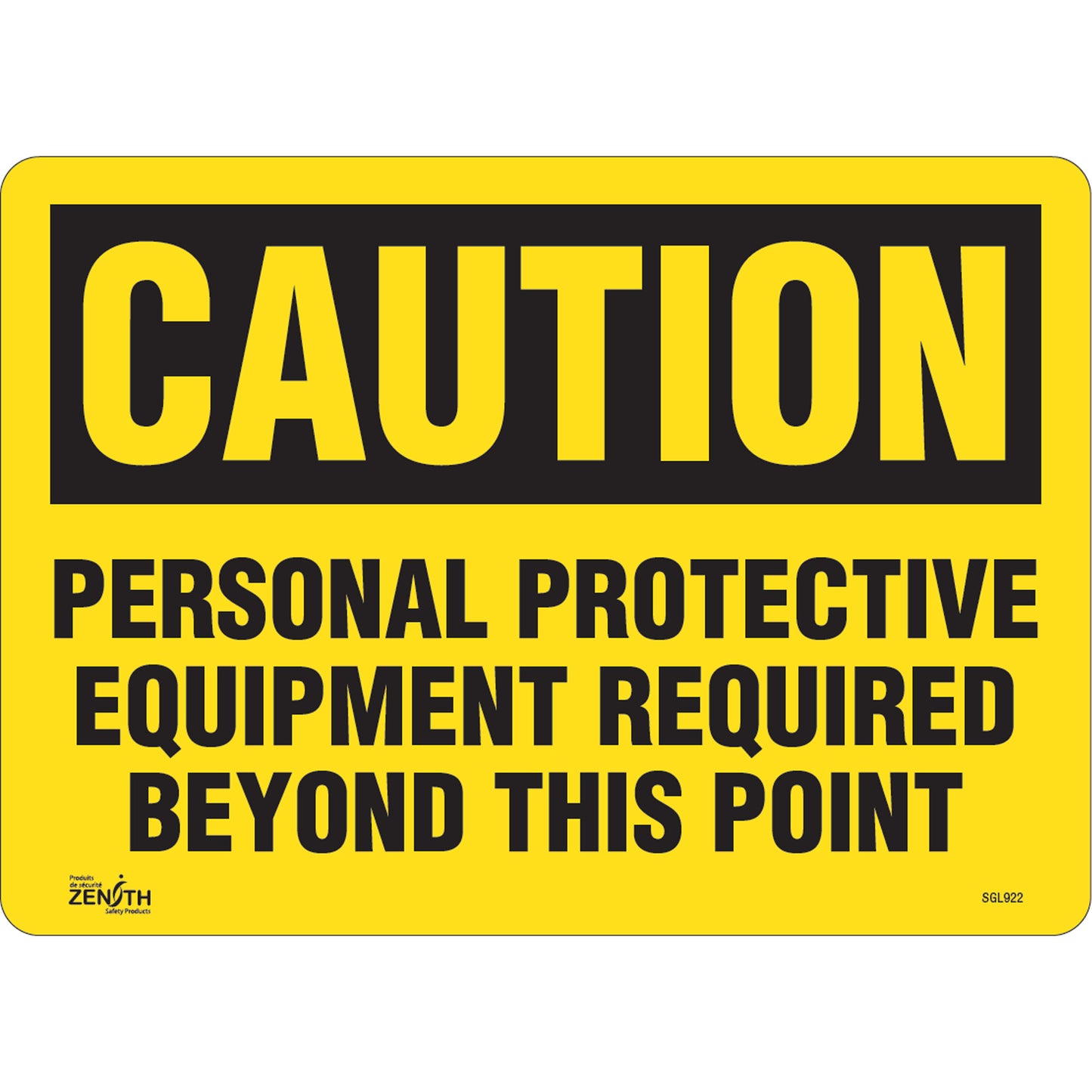 Zenith Safety Products "Personal Protective Equipment Required" Sign, 10" x 14", Vinyl, English