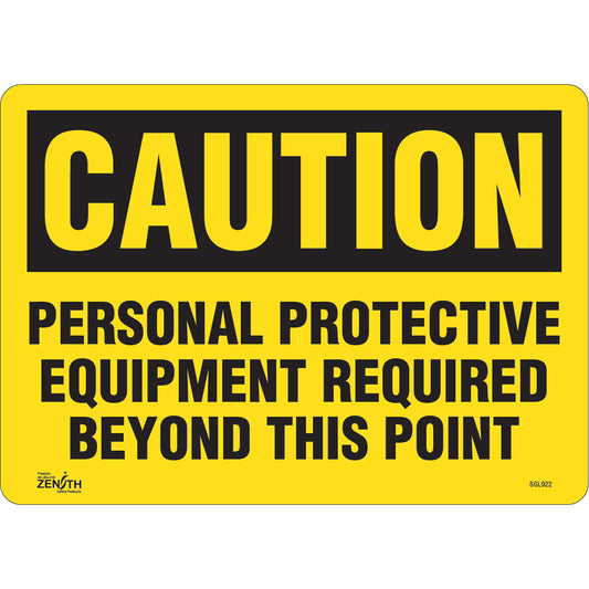 Zenith Safety Products "Personal Protective Equipment Required" Sign, 10" x 14", Vinyl, English
