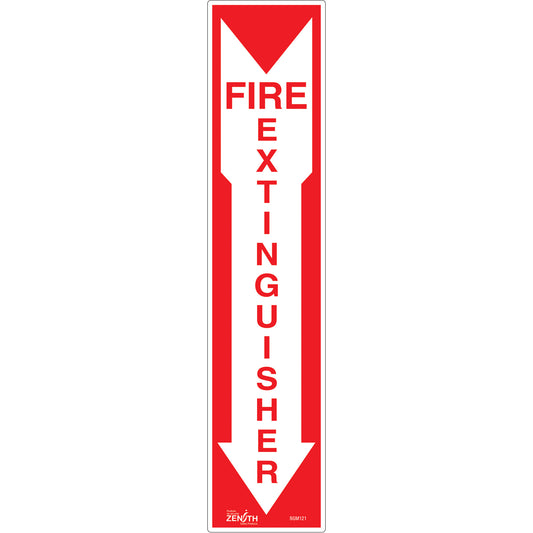 Zenith Safety Products "Fire Extinguisher" Sign, 18" x 4", Vinyl, English with Pictogram