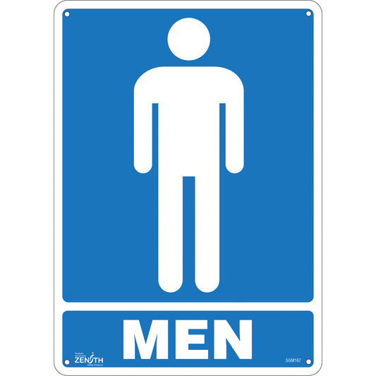Zenith Safety Products "Men" Sign, 14" x 10", Plastic, English with Pictogram