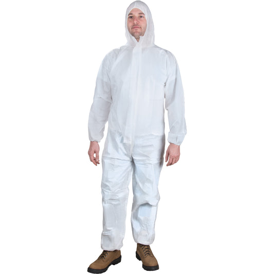 Zenith Safety Products Hooded Coveralls, X-Large, White, Microporous