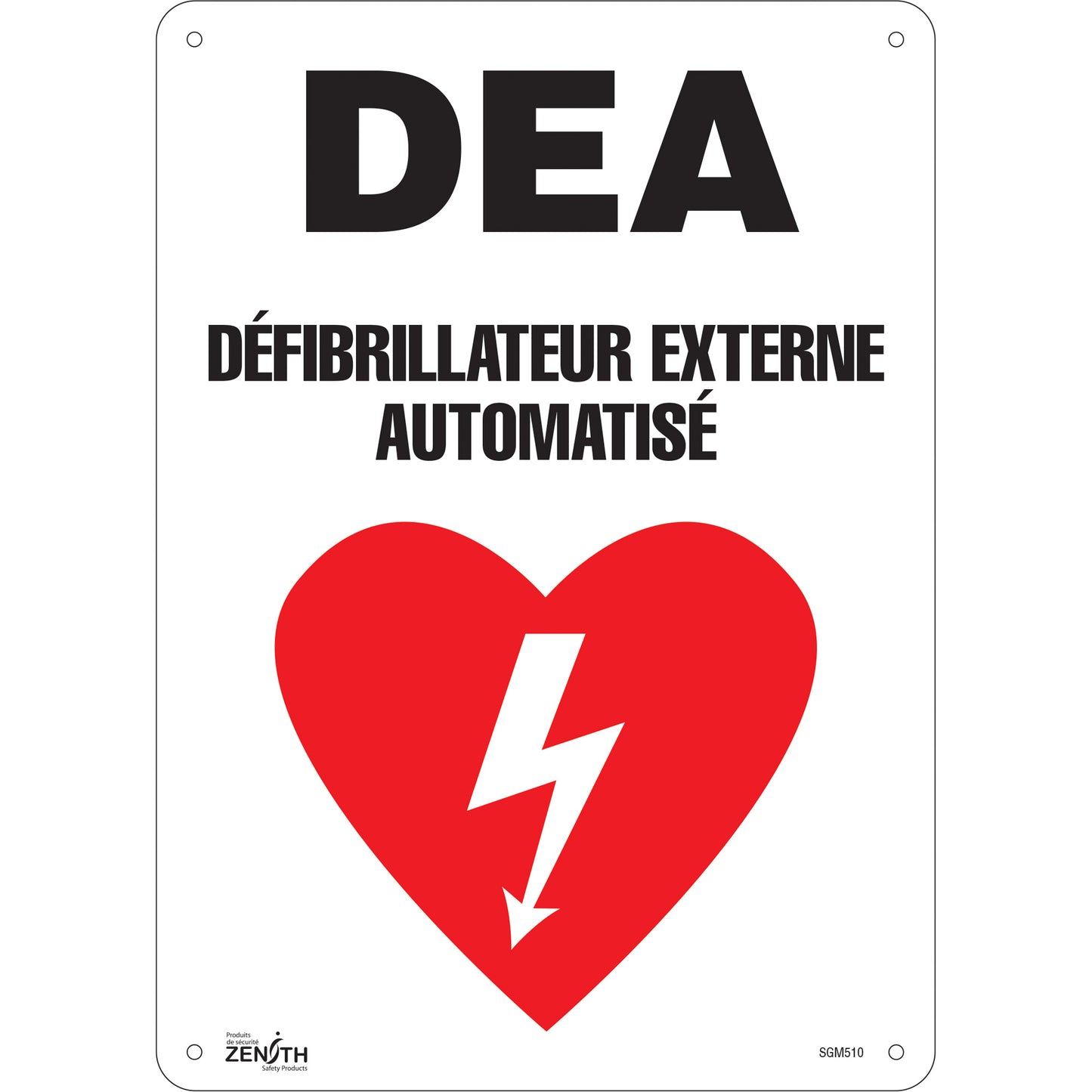 Zenith Safety Products "DEA" Sign, 14" x 10", Aluminum, French with Pictogram