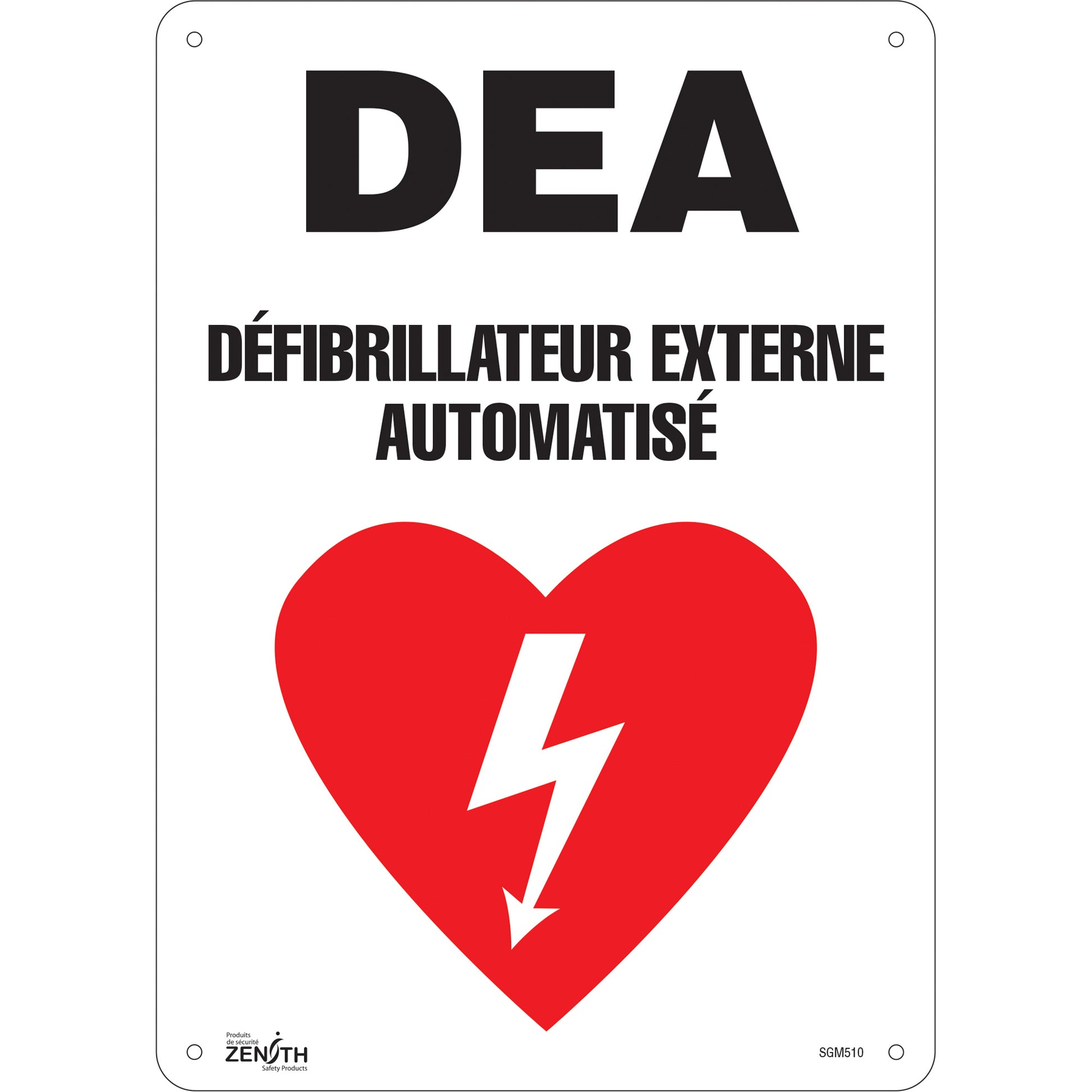 Zenith Safety Products "DEA" Sign, 14" x 10", Aluminum, French with Pictogram