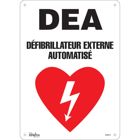 Zenith Safety Products "DEA" Sign, 14" x 10", Aluminum, French with Pictogram