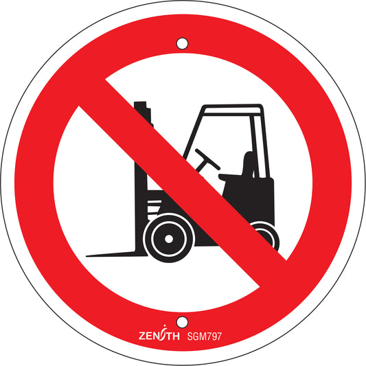 Zenith Safety Products No Forklifts CSA Standard Safety Sign, 6" x 6", Plastic, Pictogram