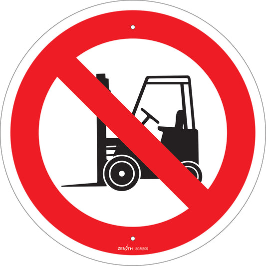 Zenith Safety Products No Forklifts CSA Standard Safety Sign, 12" x 12", Plastic, Pictogram