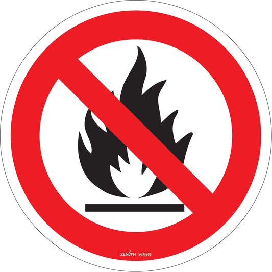 Zenith Safety Products No Open Flames CSA Standard Safety Sign, 12" x 12", Vinyl, Pictogram