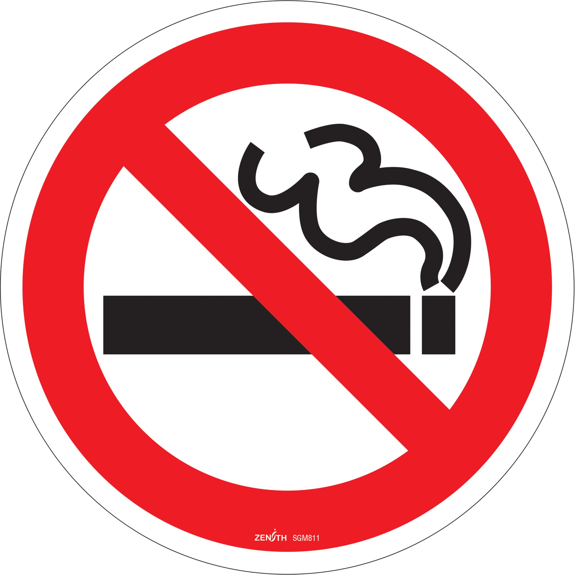Zenith Safety Products No Smoking CSA Standard Safety Sign, 12" x 12", Vinyl, Pictogram